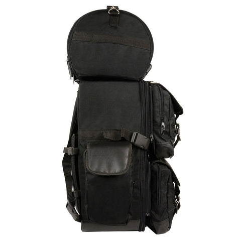 Milwaukee Leather SH606 Black Large Textile 2 Piece Sissy Bar Bag with Briefcase Pockets