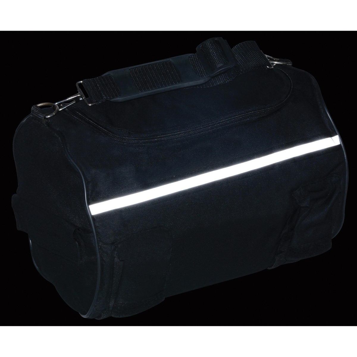 Milwaukee Leather SH608 Black Textile Roll Bag with Reflective Material