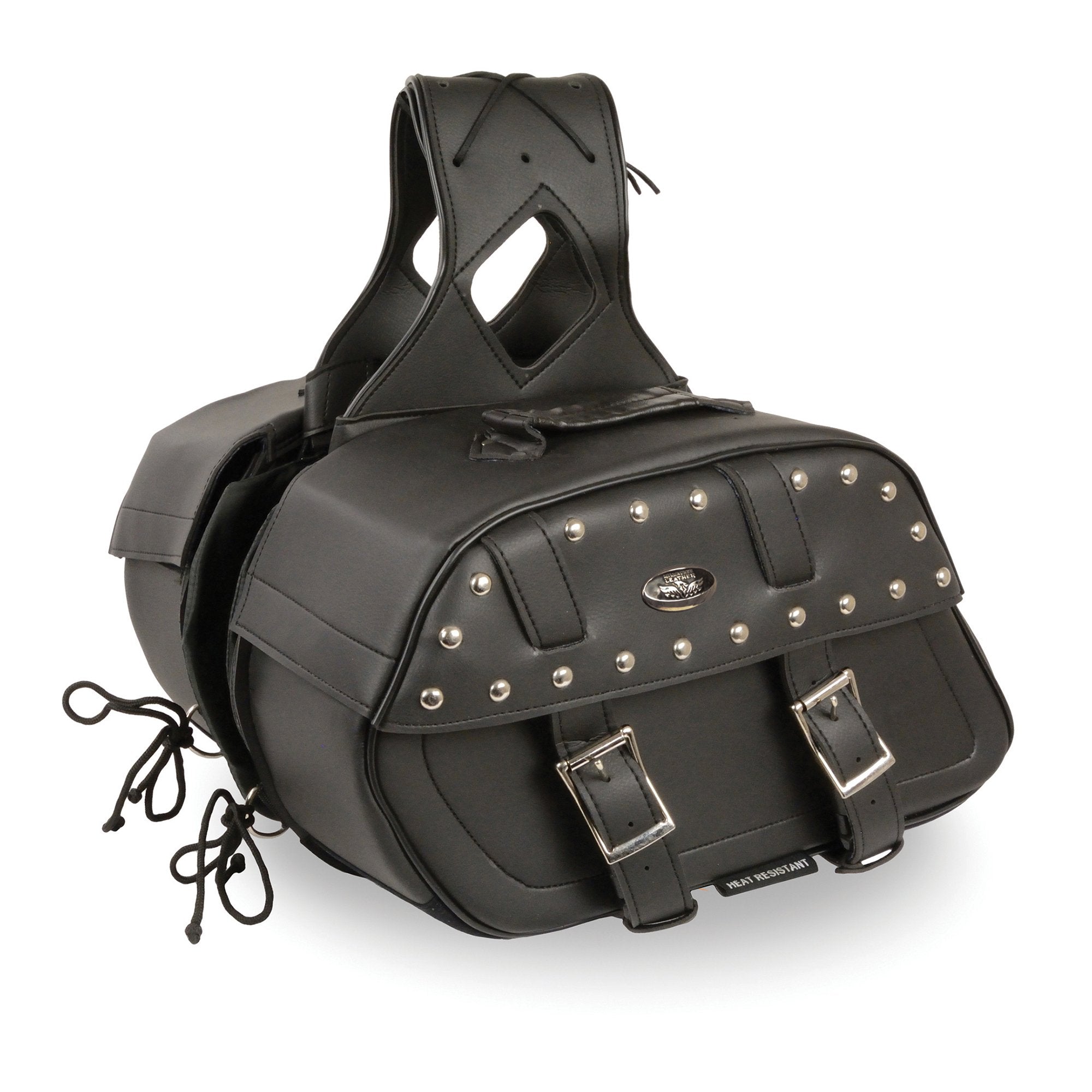 Milwaukee Performance SH61101ZB Black Zip-Off PVC Studded Throw Over Rounded Saddlebags