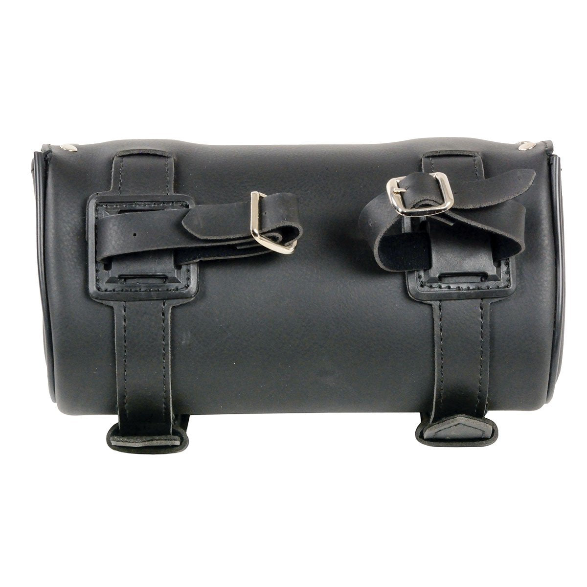 Milwaukee Leather SH62602 Black Small PVC Double Strap with Rivet’s and Concho Windshield-Tool Bag