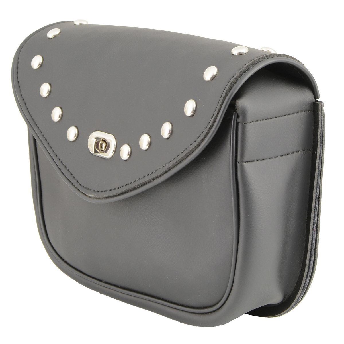Milwaukee Leather SH633 Black PVC Extra Large 'Studded' Windshield Bag with Turn Lock