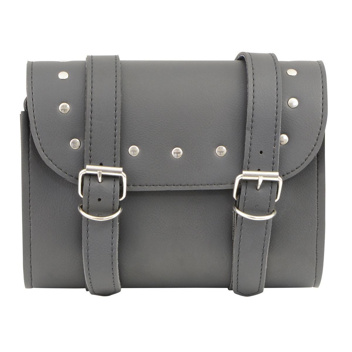 Milwaukee Leather SH63601 Black PVC Taller Double Buckle Studded Tool Bag
