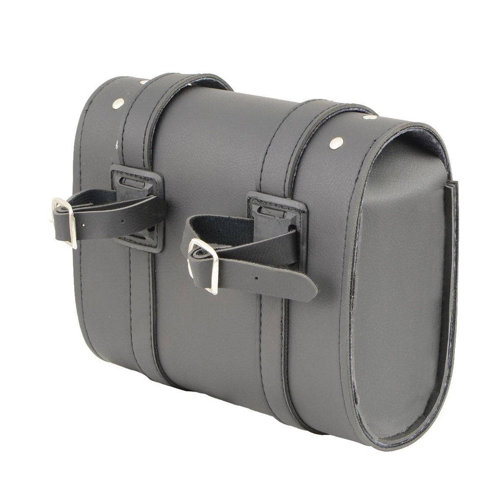 Milwaukee Leather SH63601 Black PVC Taller Double Buckle Studded Tool Bag
