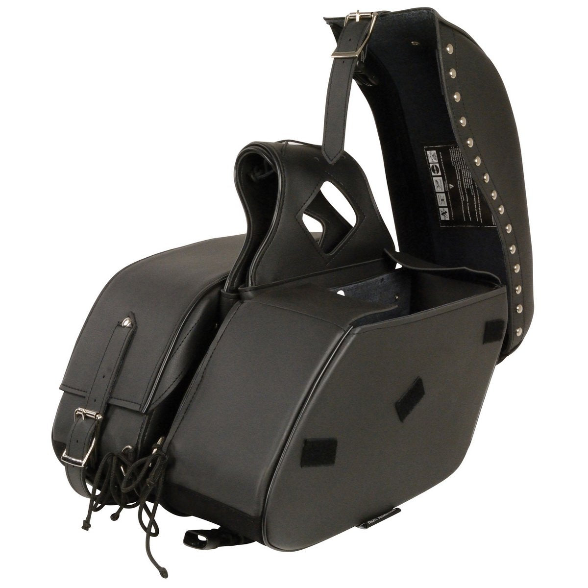 Milwaukee Leather SH646ZB Black Zip-Off PVC Studded Throw Over Saddlebags