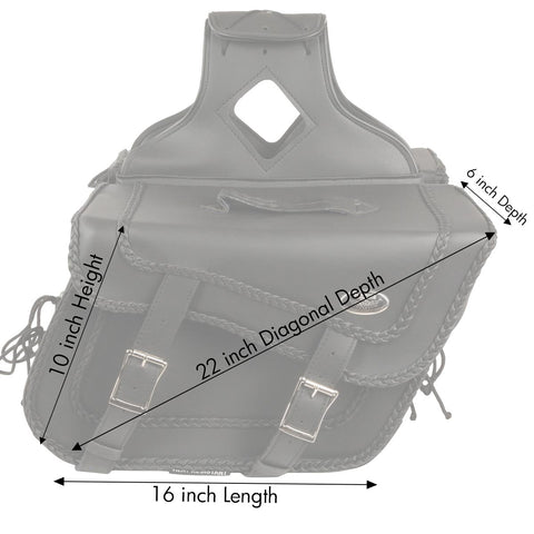 Milwaukee Performance SH664ZB Large Braided Zip Off PVC Throw Over Saddle Bag