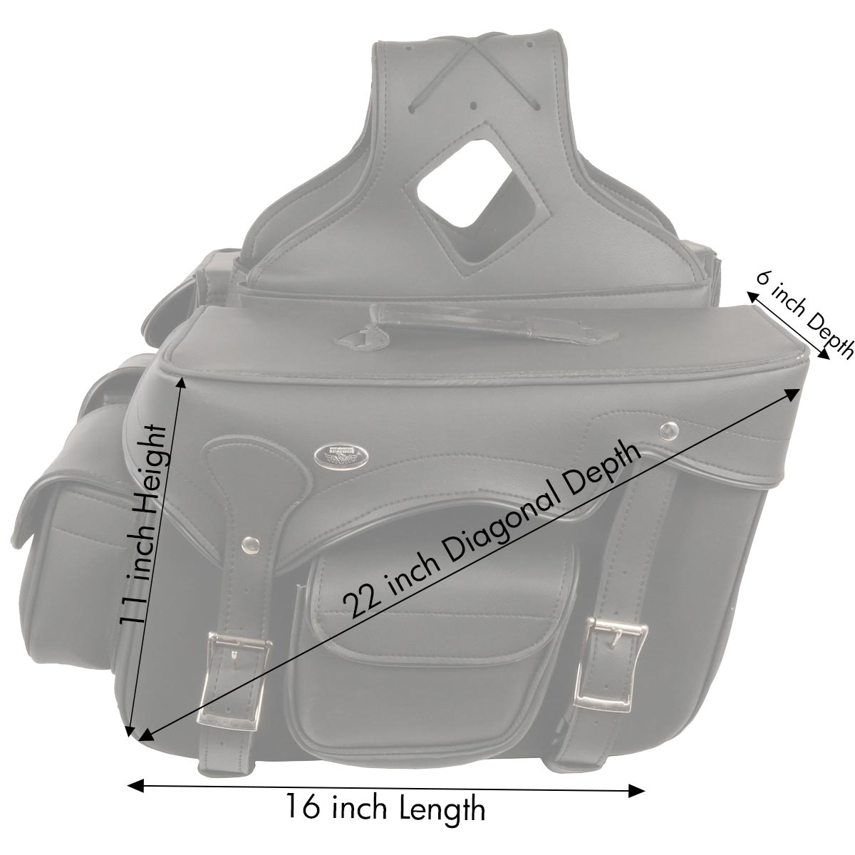 Milwaukee Performance SH666ZB Black Double Front Pocket Throw Over Saddle Bag with Reflective Piping