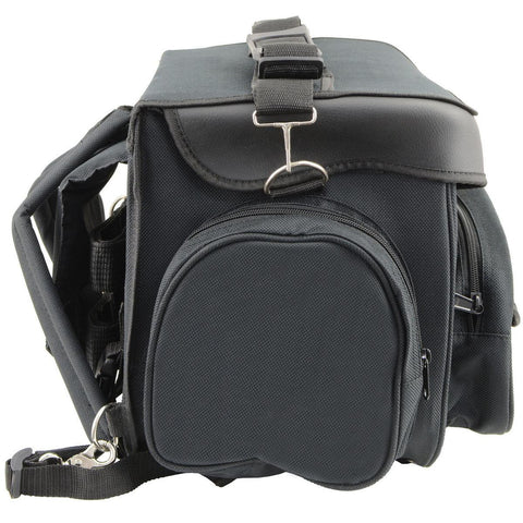 Milwaukee Leather SH685 Motorcycle Black Textile Sissy Bag with Carrying Strap
