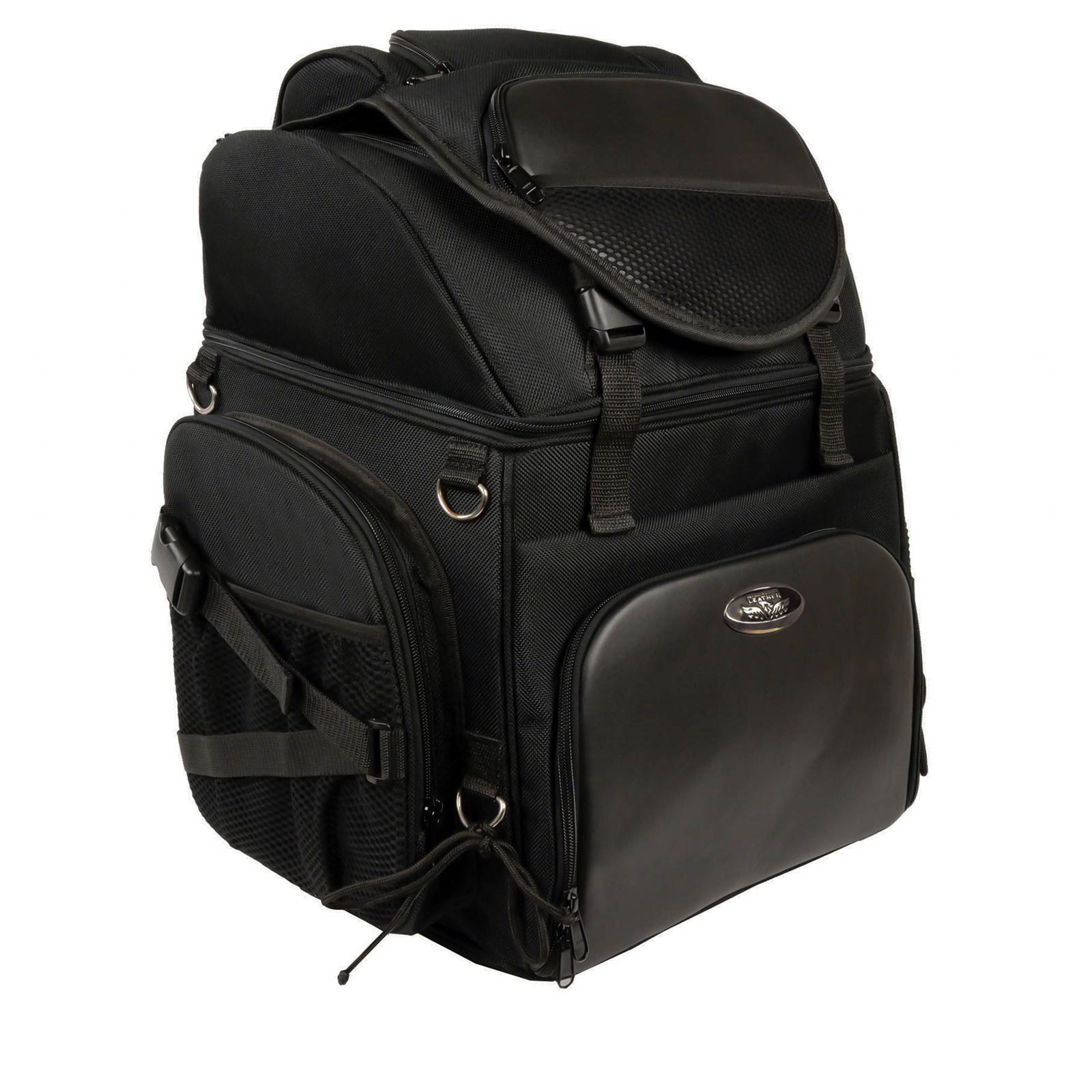Milwaukee Leather SH689 Large Black Textile Waterproof Touring Motorcycle Sissy Bar Bag