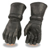Milwaukee Leather SH710 Men's Black Leather Gauntlet Gloves with Zip-Off Cuff