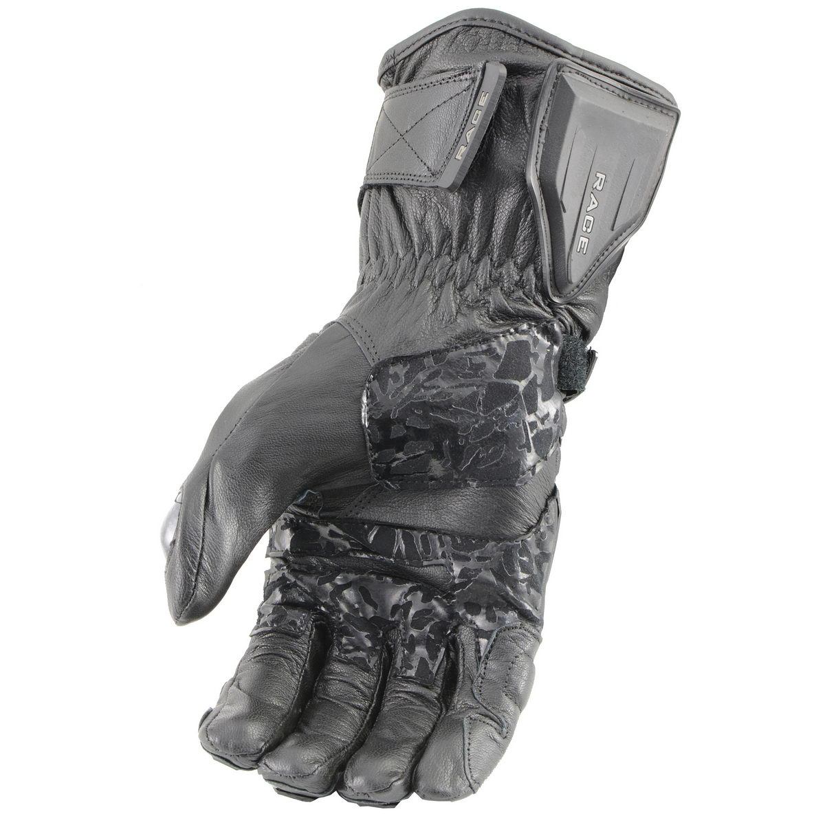 Milwaukee Leather SH296 Men's Black Summer Leather and Mesh Racing Gloves