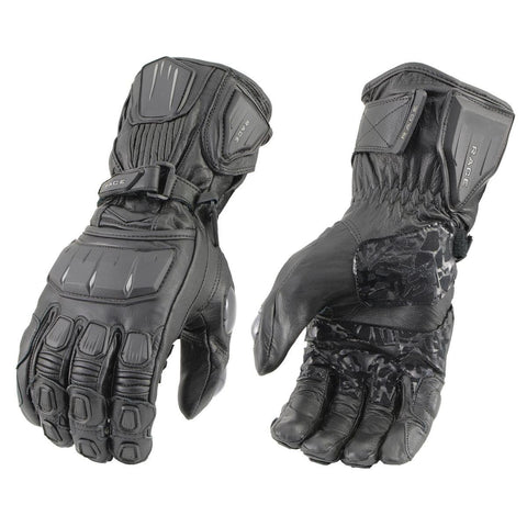 Milwaukee Leather SH296 Men's Black Summer Leather and Mesh Racing Gloves