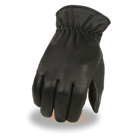 Milwaukee Leather SH734 Men's Black Thermal Lined Leather Motorcycle Hand Gloves W/ Sinch Wrist Closure