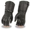 Milwaukee Leather SH859 Women's Black Deerskin Leather Thermal Lined Gauntlet Gloves