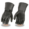Milwaukee Leather SH864TH Men's Black Deerskin Leather Thermal Lined Gauntlet Gloves