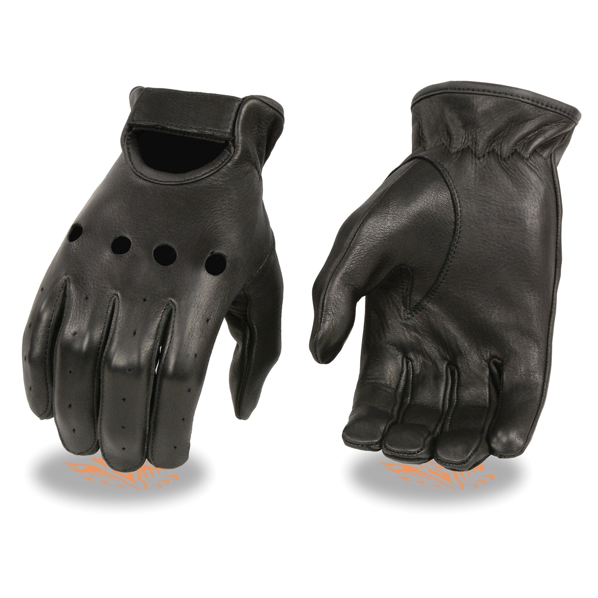 Milwaukee Leather SH868 Men's Classic Driving Black Unlined Deerskin Leather Gloves