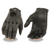 Milwaukee Leather SH869 Men's Black Deerskin Leather Unlined Professional Driving Gloves