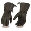 Milwaukee Leather SH873 Men's Black Leather Waterproof Gel Palm Gauntlet Gloves