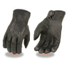 Milwaukee Leather SH875 Men's Black Thermal Lined Deerskin Motorcycle Hand Gloves W/ Snap Wrist Closure