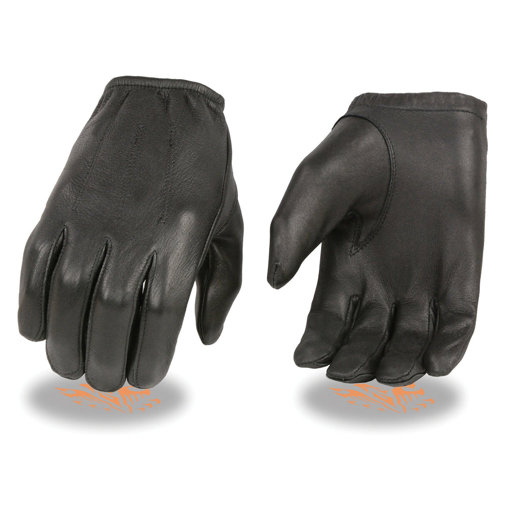 Milwaukee Leather SH887 Men's USA Deerskin Black Leather Unlined Lightweight Motorcycle Riders Gloves