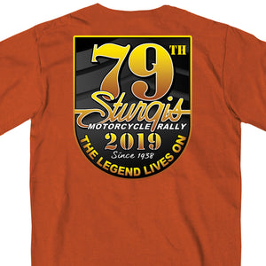 Official 2019 Sturgis Motorcycle Rally Logo Texas Orange T-Shirt