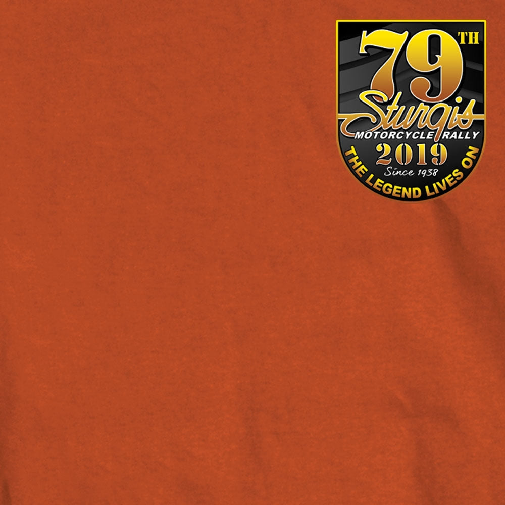 Official 2019 Sturgis Motorcycle Rally Logo Texas Orange T-Shirt