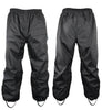 Xelement RN4760 Men's Black 2-Piece Motorcycle Rain Suit with Boot Straps