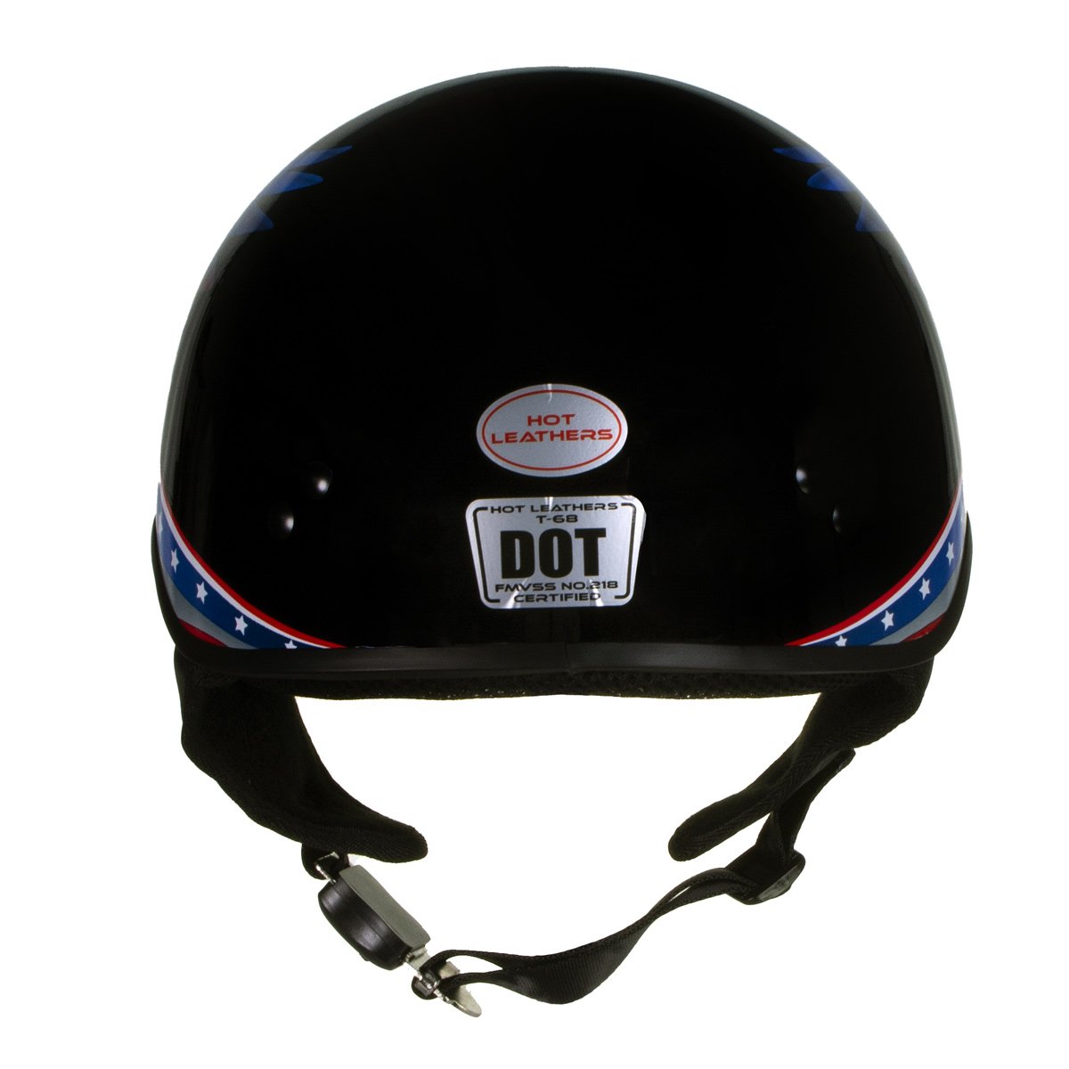 Hot Leathers T68 'Eagle Wings' Black Advanced DOT Motorcycle Skull Cap Helmet