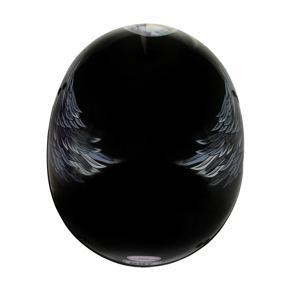 Hot Leathers T68 'Eagle' Black Advanced DOT Motorcycle Skull Cap Helmet
