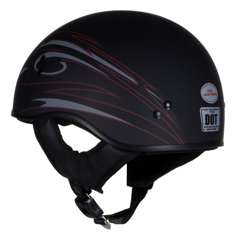 Hot Leathers T68 'Tribal Black' Advanced DOT Motorcycle Skull Cap Helmet