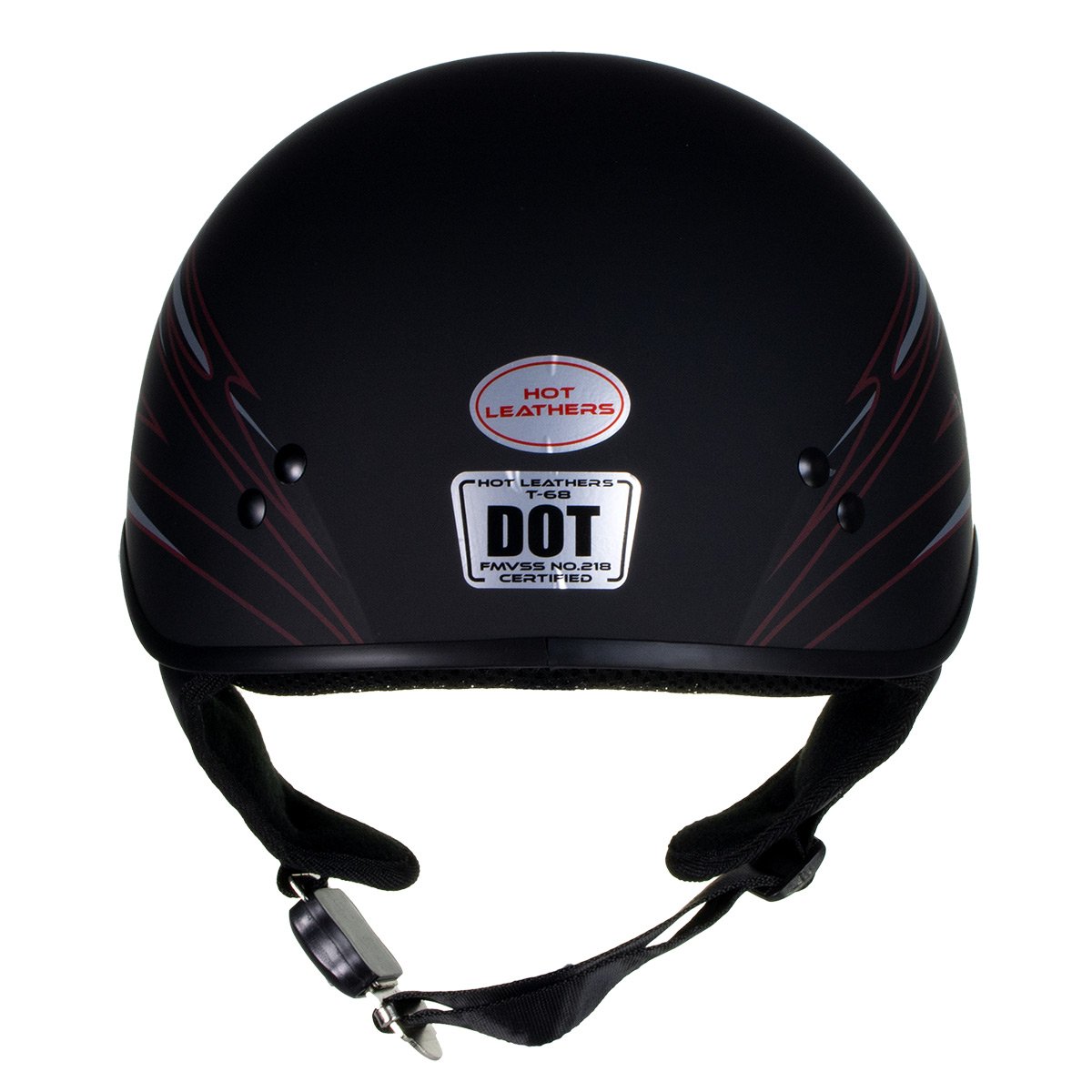 Hot Leathers T68 'Tribal Black' Advanced DOT Motorcycle Skull Cap Helmet