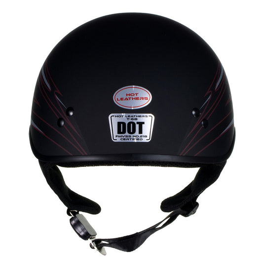 Hot Leathers T68 'Tribal Black' Advanced DOT Motorcycle Skull Cap Helmet