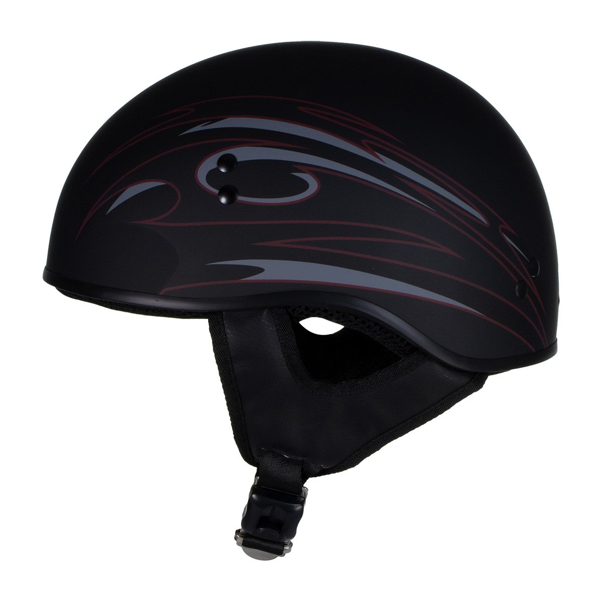 Hot Leathers T68 'Tribal Black' Advanced DOT Motorcycle Skull Cap Helmet