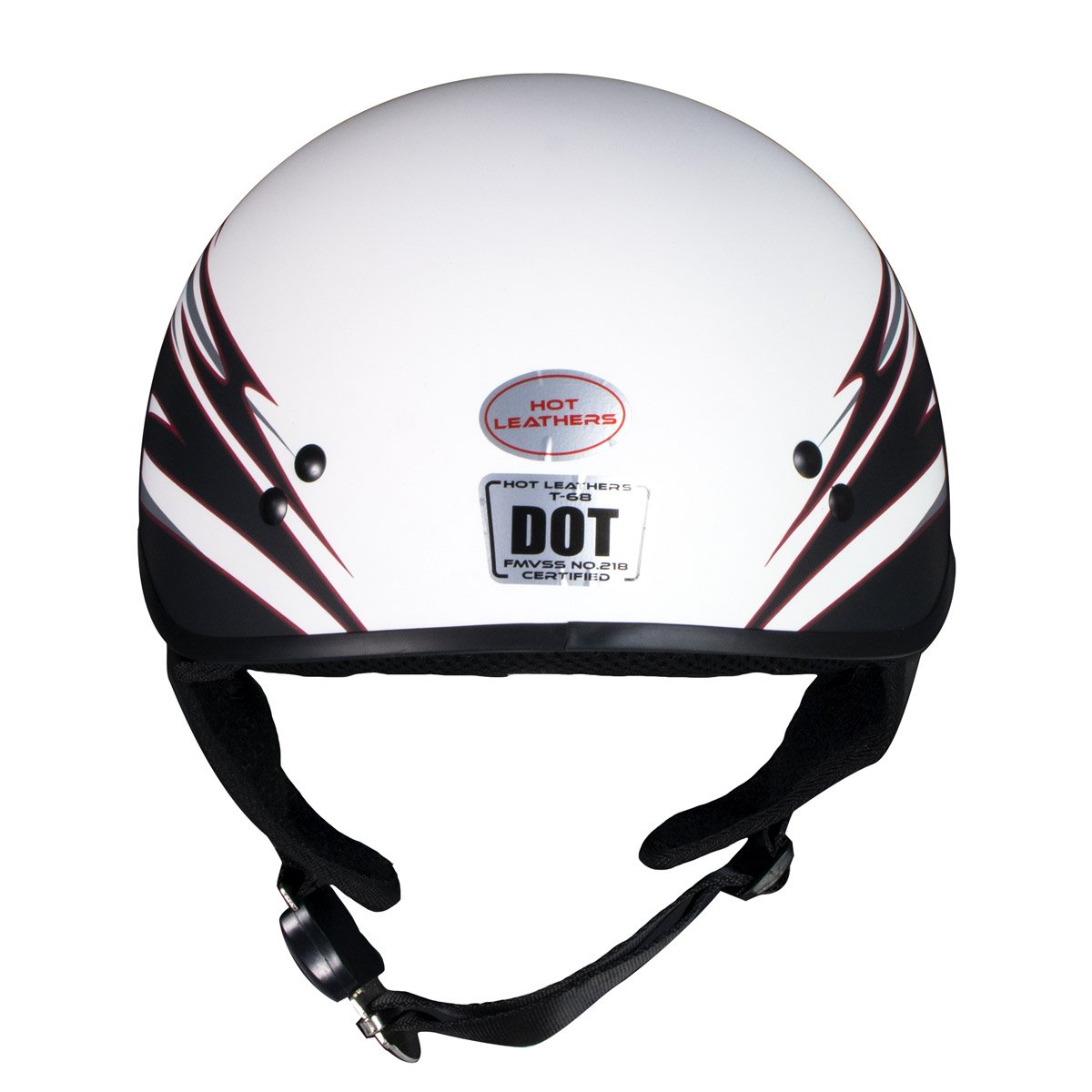Hot Leathers T68 'Tribal White' Advanced DOT Motorcycle Skull Cap Helmet