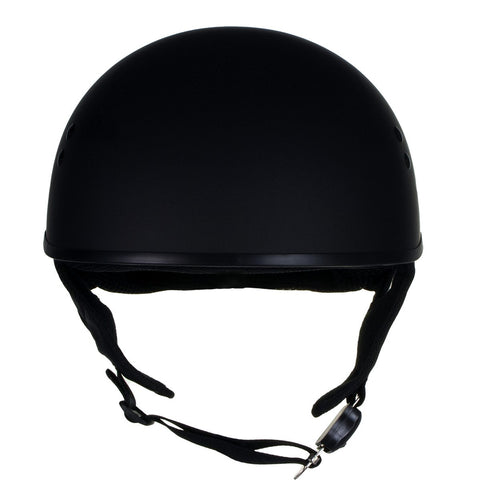 Hot Leathers T68 'Type-1' Flat Black Motorcycle DOT Skull Cap Helmet