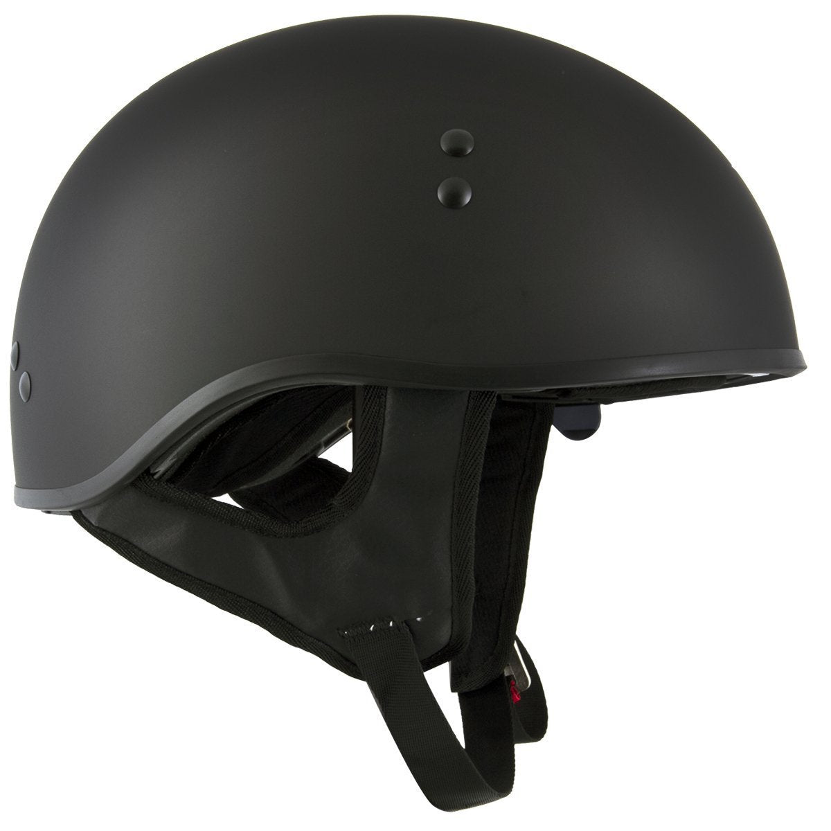 Hot Leathers T72 'Black Widow' Flat Black Motorcycle Half Helmet with Drop Down Visor