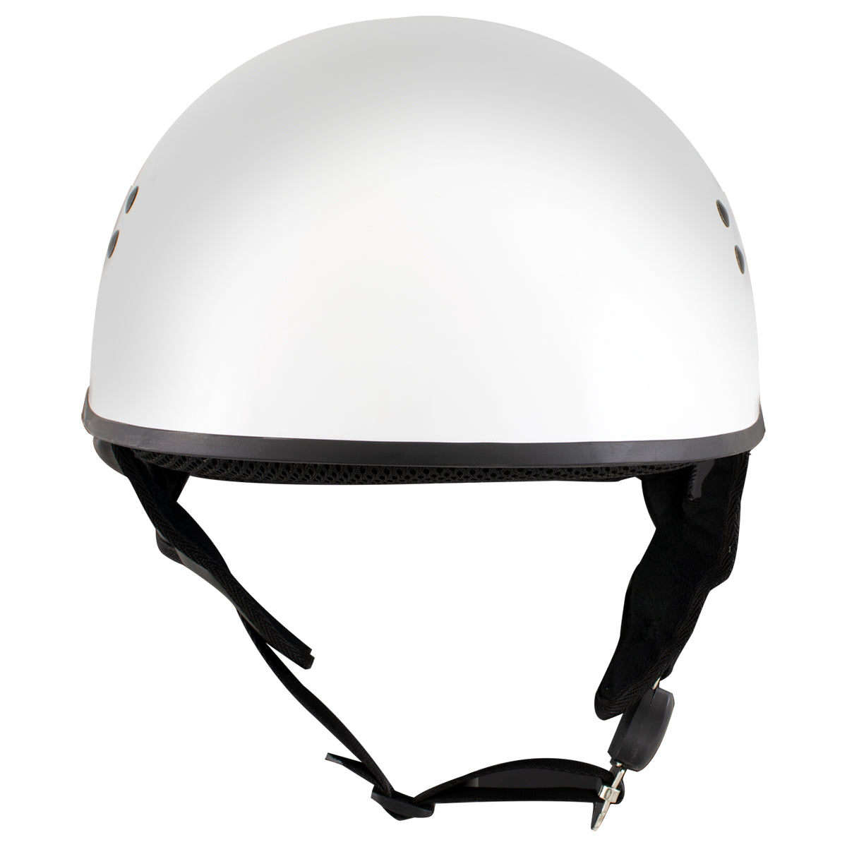 Hot Leathers HLD1050 'Glossy Silver' Motorcycle DOT Skull Cap Helmet