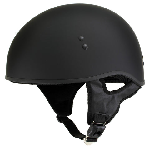 Hot Leathers T68 'The O.G.' Flat Black Motorcycle DOT Skull Cap Helmet