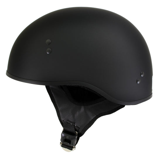 Hot Leathers T68 'The O.G.' Flat Black Motorcycle DOT Skull Cap Helmet
