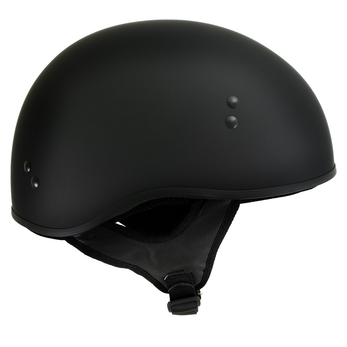 Hot Leathers T68 'The O.G.' Flat Black Motorcycle DOT Skull Cap Helmet