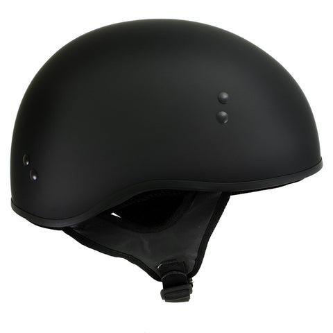 Hot Leathers T68 'The O.G.' Flat Black Motorcycle DOT Skull Cap Helmet