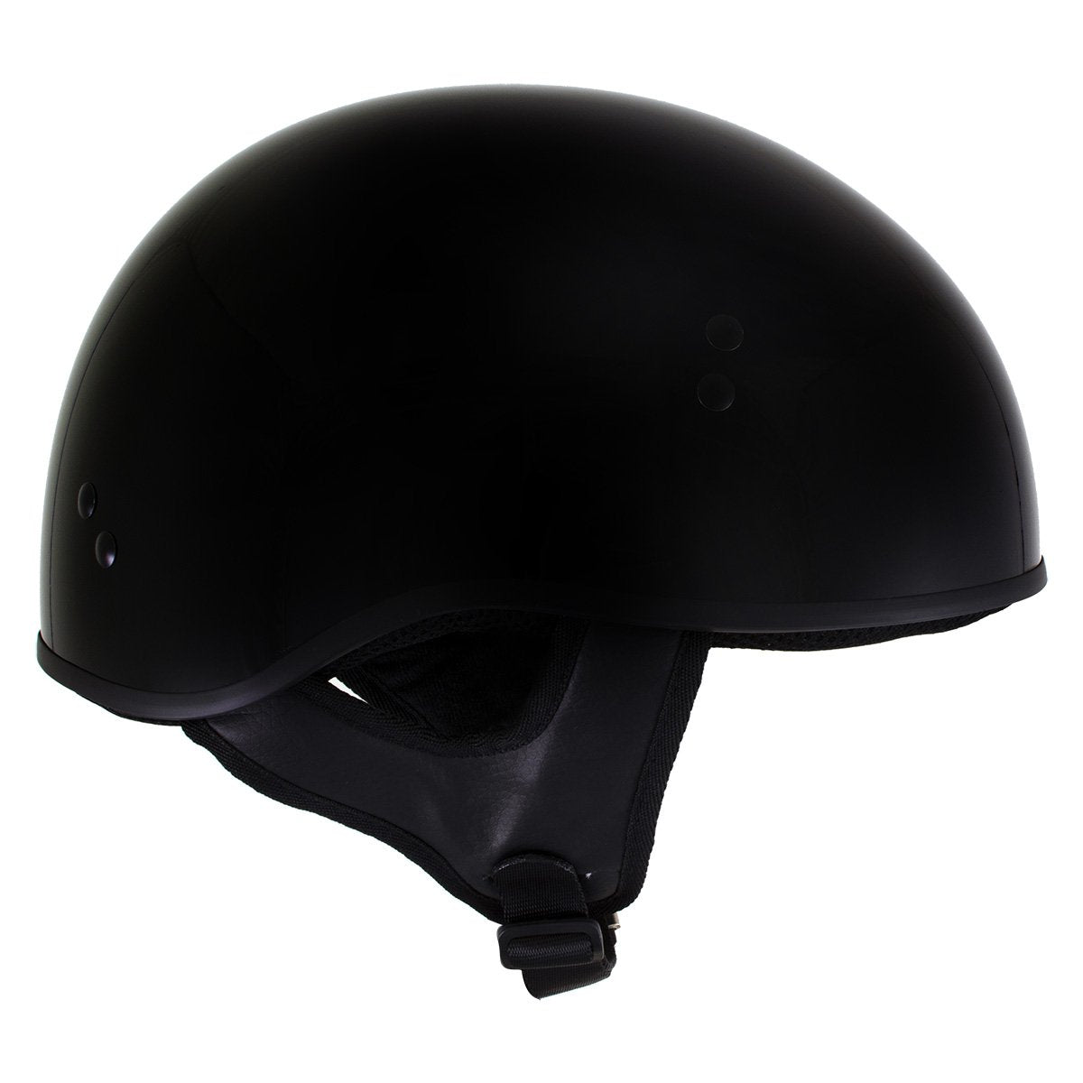 Hot Leathers T68 'The O.G.' Gloss Black Advanced DOT Skull Cap Motorcycle Helmet