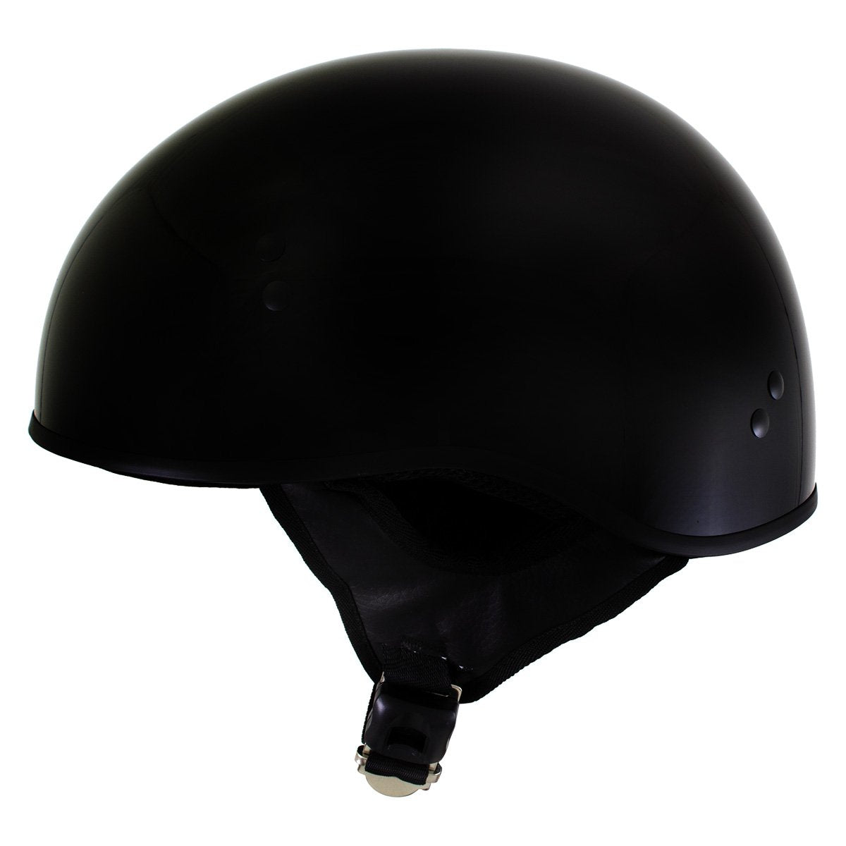 Hot Leathers T68 'The O.G.' Gloss Black Advanced DOT Skull Cap Motorcycle Helmet