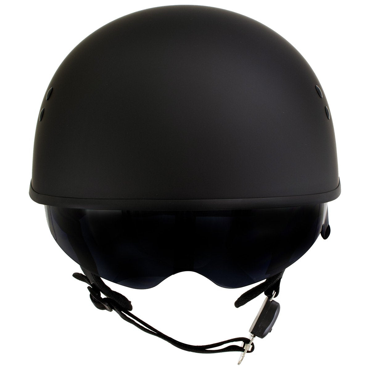Hot Leathers T72 'Black Widow' Flat Black DOT Helmet with Milwaukee Leather MP7922FMSET Heated Balaclava Bundle