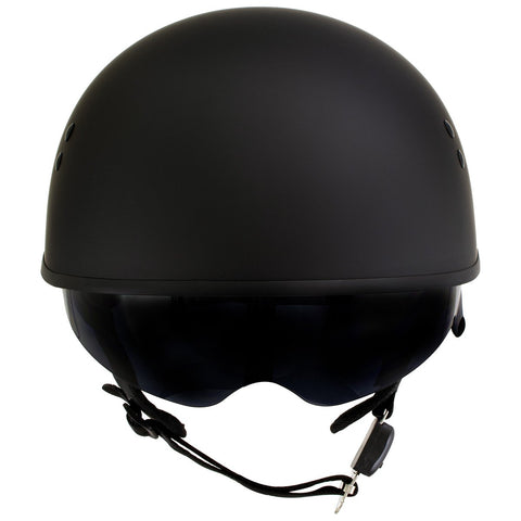 Hot Leathers T72 'Black Widow' Flat Black DOT Helmet with Milwaukee Leather MP7922FMSET Heated Balaclava Bundle