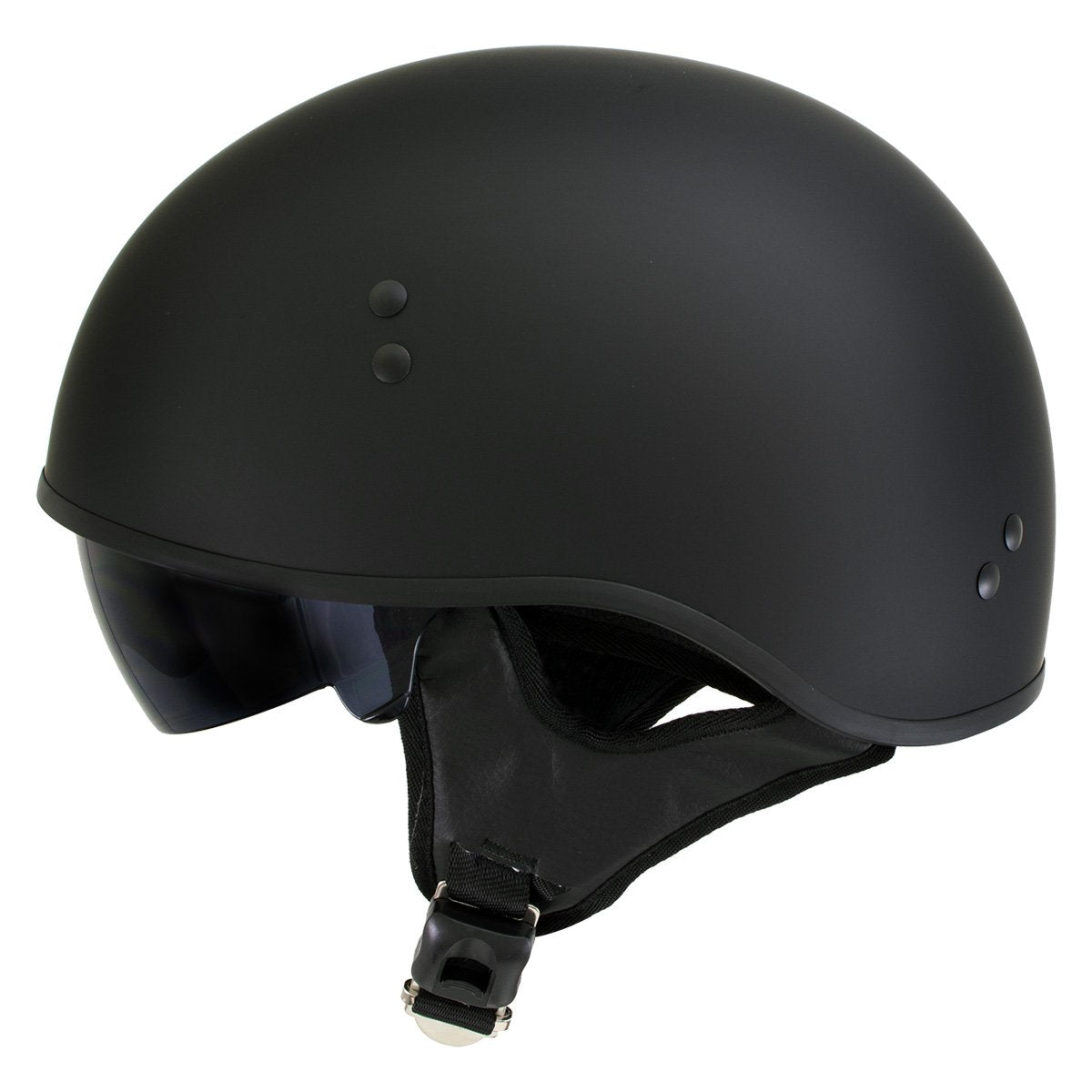 Hot Leathers T72 'Black Widow' Flat Black DOT Helmet with Milwaukee Leather MP7922FMSET Heated Balaclava Bundle