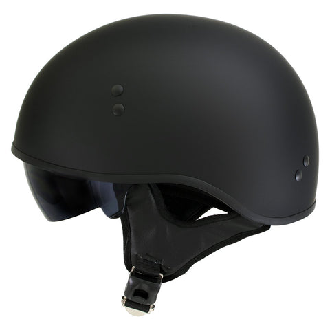 Hot Leathers T72 'Black Widow' Flat Black DOT Helmet with Milwaukee Leather MP7922FMSET Heated Balaclava Bundle
