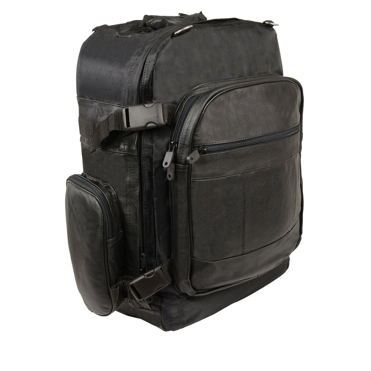 Milwaukee Leather SH540 Medium Black Size Leather and Textile Motorcycle Sissy Bar Back Pack Bag