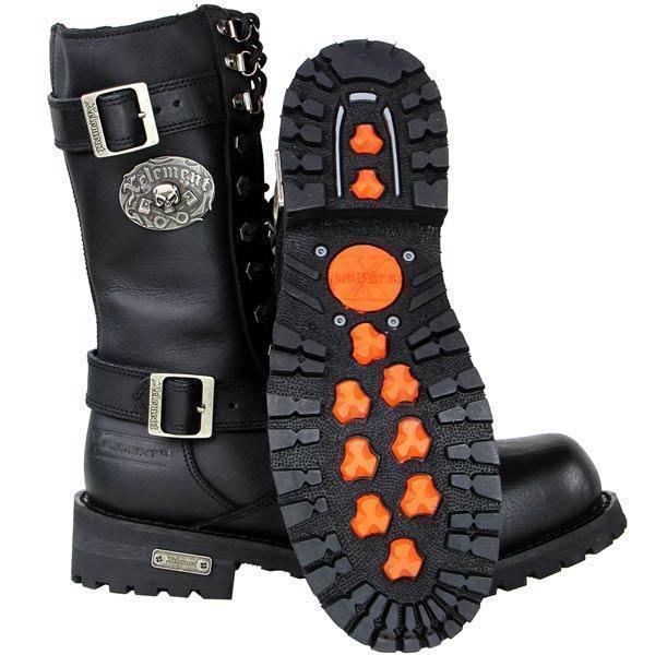 Xelement X19409 Men s Black Fury 12 Inch Leather LaceUp Motorcycle Per