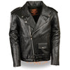Milwaukee Leather LKM1781 Men's Classic Police Style Black Leather Motorcycle Jacket - Milwaukee Leather Mens Leather Jackets