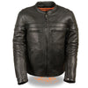 Milwaukee Leather ML1408 Men's Black Sporty Crossover Leather Jacket with Gun Pocket - Milwaukee Leather Mens Leather Jackets